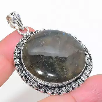 Natural Labradorite Gemstone 925 Sterling Silver Jewelry Pendant 2.21 J6v20