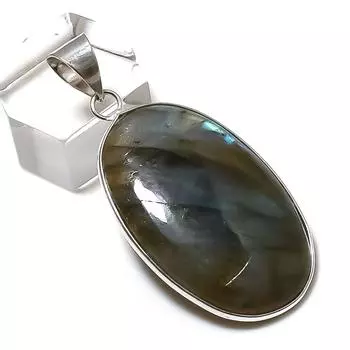 Natural Labradorite Gemstone 925 Sterling Silver Jewelry Pendant 1.81 w2s51