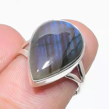Natural Labradorite Gemstone Handmade 925 Solid Silver Jewelry Ring S.6.5 Y9T40