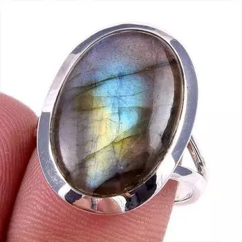 Natural Labradorite Gemstone Handmade 925 Solid Silver Jewelry Ring Size 8 d6R05