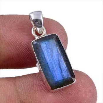 Natural Labradorite Gemstone Handmade 925 Solid Sterling Silver Pendant 1 v4T72