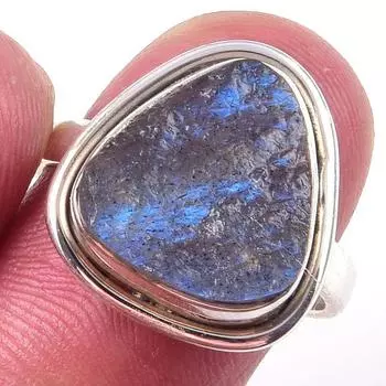 Natural Labradorite Gemstone Handmade 925 Solid Sterling Silver Ring Size 7 Z0J62
