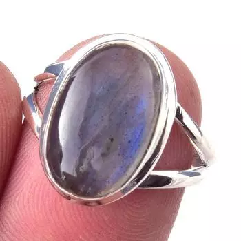 Natural Labradorite Gemstone Handmade 925 Solid Sterling Silver Ring Size 7 z6g90