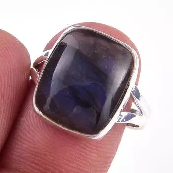 Natural Labradorite Gemstone Handmade 925 Solid Sterling Silver Ring Size 8 e8p85