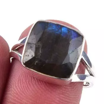 Natural Labradorite Gemstone Handmade 925 Solid Sterling Silver Ring Size 7 s6c99
