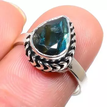 Natural Labradorite Gemstone Handmade 925 Solid Sterling Silver Ring Size 8 i7f42