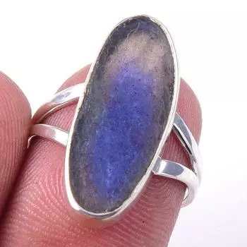 Natural Labradorite Gemstone Handmade 925 Solid Sterling Silver Ring Size 6 D7w53