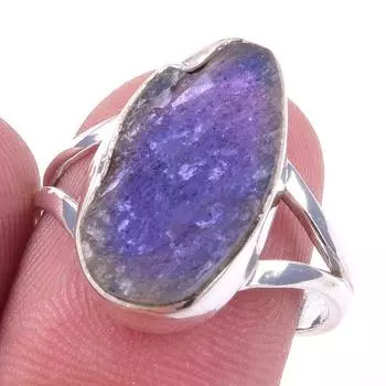 Natural Labradorite Gemstone Handmade 925 Solid Sterling Silver Ring Size 8 o9w81