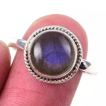 Natural Labradorite Gemstone Handmade 925 Solid Sterling Silver Ring S.10 B6h22