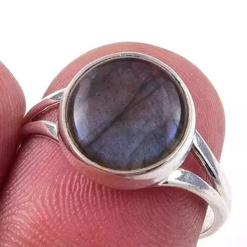 Natural Labradorite Gemstone Handmade 925 Solid Sterling Silver Ring Size 7 k6l23