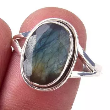 Natural Labradorite Gemstone Handmade 925 Solid Sterling Silver Ring S.10 f0f97