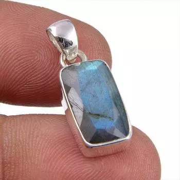Natural Labradorite Gemstone Handmade 925 Solid Sterling Silver Pendant 1 s8r96