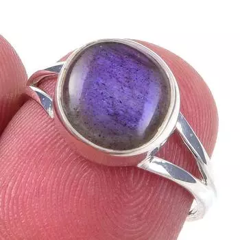 Natural Labradorite Gemstone Handmade 925 Solid Sterling Silver Ring Size 6 w4w50