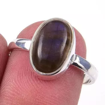 Natural Labradorite Gemstone Handmade 925 Solid Sterling Silver Ring S.7.5 y6c54