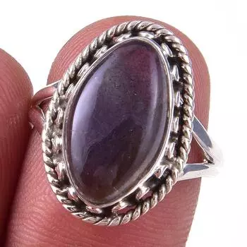 Natural Labradorite Gemstone Handmade 925 Solid Sterling Silver Ring Size 7 s8E00