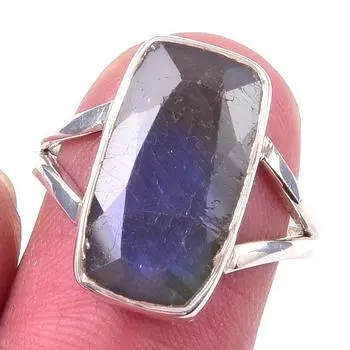 Natural Labradorite Gemstone Handmade 925 Solid Sterling Silver Ring Size 7 j1F47