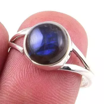 Natural Labradorite Gemstone Handmade 925 Solid Sterling Silver Ring S.7.5 s6i90
