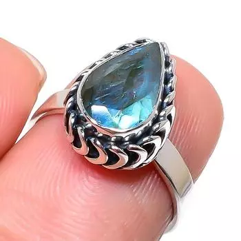 Natural Labradorite Gemstone Handmade 925 Sterling Silver Jewelry Ring S.6 R9h94