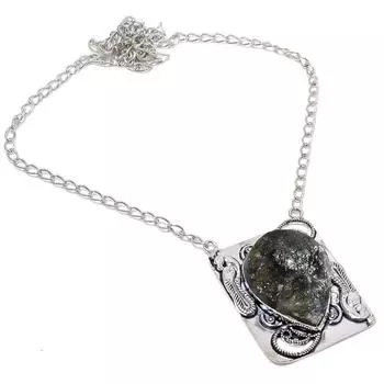 Natural Labradorite Gemstone Handmade 925 Sterling Silver Necklace 18 q4a28