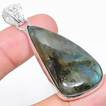 Natural Labradorite Gemstone Handmade 925 Sterling Silver Pendant 2.25 C1p60