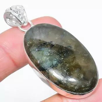 Natural Labradorite Gemstone Handmade 925 Sterling Silver Pendant 2.13 T7c11