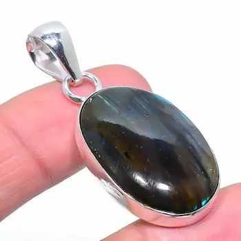 Natural Labradorite Gemstone Handmade 925 Sterling Silver Pendant 1.97 w4d67