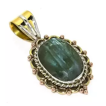 Natural Labradorite TwoTone 925 Solid Sterling Silver Jewelry Pendant 1.50 j1w45
