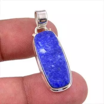 Natural Lapis Lazuli Gemstone 925 Solid Sterling Silver Gift Pendant 1.50 t7k48