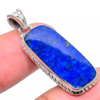Natural Lapis Lazuli Gemstone 925 Solid Sterling Silver Gift Pendant 1.65 e2Q12