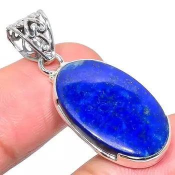 Natural Lapis Lazuli Gemstone 925 Solid Sterling Silver Gift Pendant 1.65 J4Z39