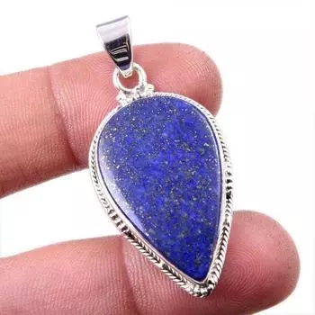 Natural Lapis Lazuli Gemstone 925 Solid Sterling Silver Gift Pendant 1.75 C1W77