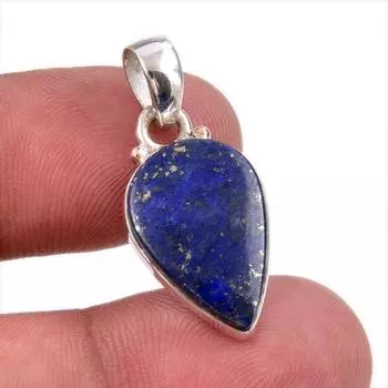 Natural Lapis Lazuli Gemstone 925 Solid Sterling Silver Gift Pendant 1.25 d3S14