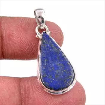 Natural Lapis Lazuli Gemstone 925 Solid Sterling Silver Gift Pendant 1.50 F1L77