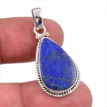 Natural Lapis Lazuli Gemstone 925 Solid Sterling Silver Gift Pendant 1.50 O2p89