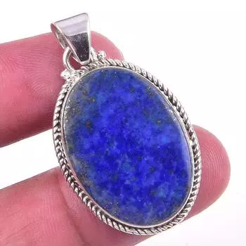 Natural Lapis Lazuli Gemstone 925 Solid Sterling Silver Gift Pendant 1.50 Z0P09