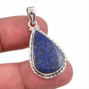 Natural Lapis Lazuli Gemstone 925 Solid Sterling Silver Gift Pendant 1.50 G1E31