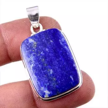 Natural Lapis Lazuli Gemstone 925 Solid Sterling Silver Gift Pendant 1.75 e0e18