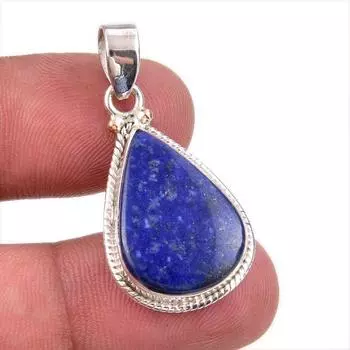 Natural Lapis Lazuli Gemstone 925 Solid Sterling Silver Gift Pendant 1.50 e2K39