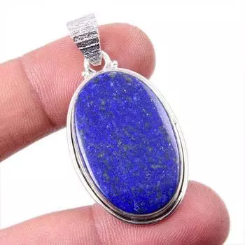 Natural Lapis Lazuli Gemstone 925 Solid Sterling Silver Gift Pendant 1.75 f4l76