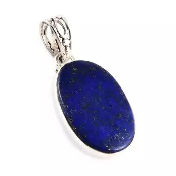 Natural Lapis Lazuli Gemstone 925 Solid Sterling Silver Gift Pendant 1.5 u8T51