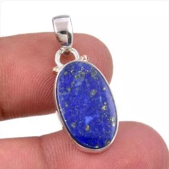 Natural Lapis Lazuli Gemstone 925 Solid Sterling Silver Gift Pendant 1.50 i9Z94