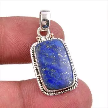 Natural Lapis Lazuli Gemstone 925 Solid Sterling Silver Gift Pendant 1.50 b5T78