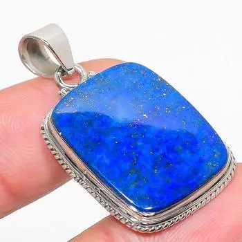 Natural Lapis Lazuli Gemstone 925 Solid Sterling Silver Gift Pendant 1.75 M4b60