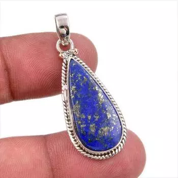 Natural Lapis Lazuli Gemstone 925 Solid Sterling Silver Gift Pendant 1.50 B8d62