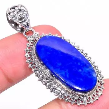 Natural Lapis Lazuli Gemstone 925 Solid Sterling Silver Gift Pendant 2.05 M6R61