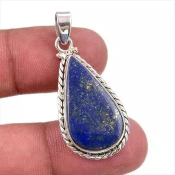 Natural Lapis Lazuli Gemstone 925 Solid Sterling Silver Gift Pendant 1.50 n0Q57