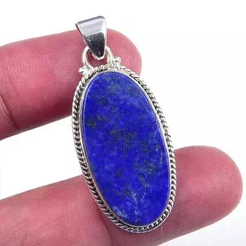 Natural Lapis Lazuli Gemstone 925 Solid Sterling Silver Gift Pendant 1.50 U5z27