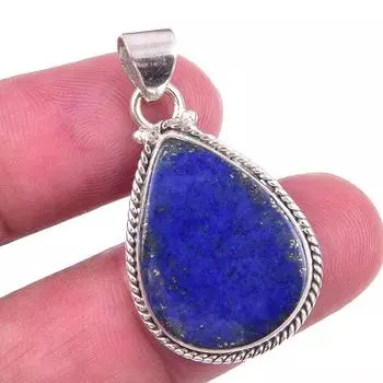 Natural Lapis Lazuli Gemstone 925 Solid Sterling Silver Gift Pendant 1.25 l1M40