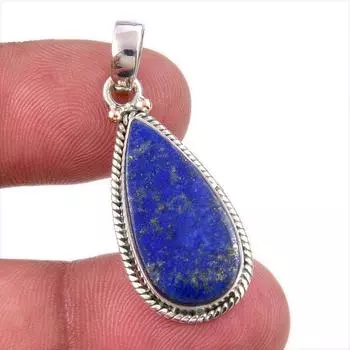 Natural Lapis Lazuli Gemstone 925 Solid Sterling Silver Gift Pendant 1.50 n0K28