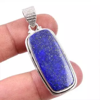 Natural Lapis Lazuli Gemstone 925 Solid Sterling Silver Gift Pendant 1.75 y6i80